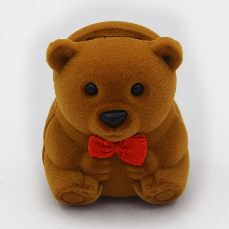 Little Brown Bear Jewelry Box with Gentleman Bear Design