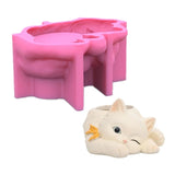 Cat Gypsum Flower Pot Silicone Resin Mold Succulent Vase Cement Candle Holder