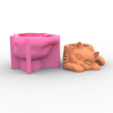 Cat Gypsum Silicone Mold for DIY Succulents Concrete Flower Pot Vase