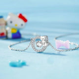 Cat Moissanite Pendant Necklace Women Silver Plate Wedding Jewelry