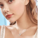 Cat Moissanite Pendant Necklace Women Silver Plate Wedding Jewelry