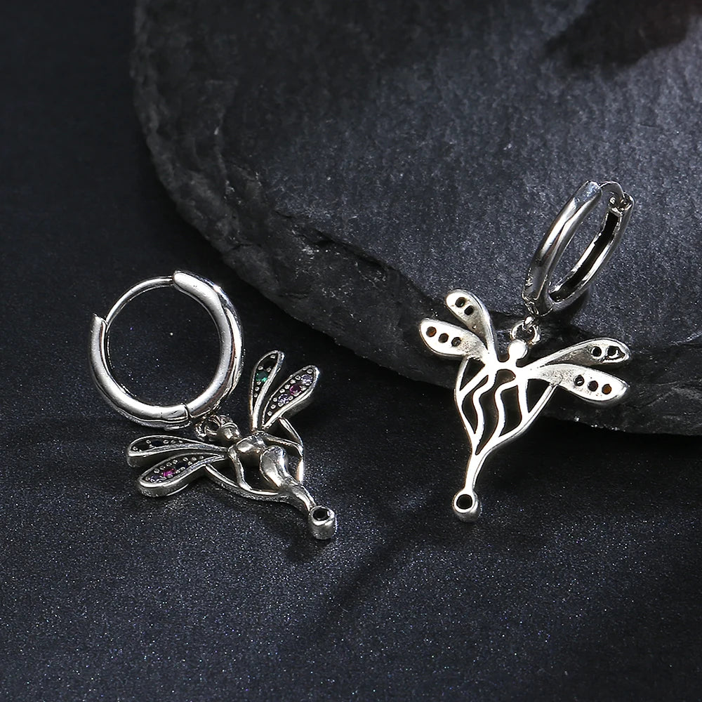 Colored Angel Hoop Earrings 925 Sterling Silver Women's Party Jewelry