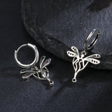Colored Angel Hoop Earrings 925 Sterling Silver Women's Party Jewelry