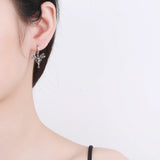 Colored Angel Hoop Earrings 925 Sterling Silver Women's Party Jewelry