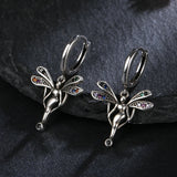Colored Angel Hoop Earrings 925 Sterling Silver Women's Party Jewelry