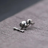Vintage Little Dog Stud Earrings 925 Jewelry for Women Girls