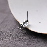 Vintage Little Dog Stud Earrings 925 Jewelry for Women Girls
