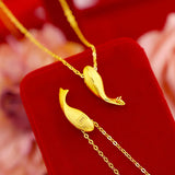 Little Dolphin 999 18k Yellow Pendant Necklace for Women