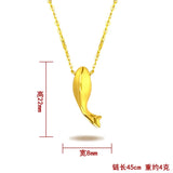 Little Dolphin 999 18k Yellow Pendant Necklace for Women