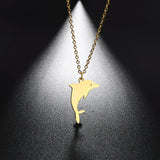 Dolphins Pendant Necklace Stainless Steel for Women