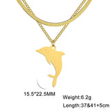 Dolphins Pendant Necklace Stainless Steel for Women