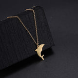 Dolphins Pendant Necklace Stainless Steel for Women