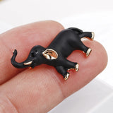 Enamel Elephant Brooch Men Women Collar Pins Scarf Buckle