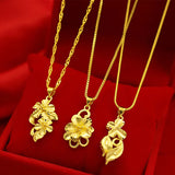 Little Flower Pendant Necklace 18K Women's Wedding Jewelry