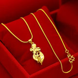 Little Flower Pendant Necklace 18K Women's Wedding Jewelry