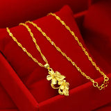 Little Flower Pendant Necklace 18K Women's Wedding Jewelry