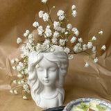 Girl Gypsum Flower Pot Silicone Resin Mold Cement Candle Holder Mold