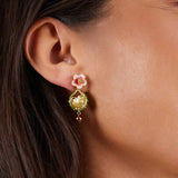 Hamster Fruit Shell Earrings with Enamel Ear Stud