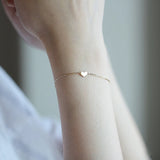 925 Silver Plated 14K Bright Minimal Bracelet