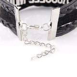 Infinity Love Iran Bracelet Heart Charm Leather Wrap Men Bracelets & Bangles