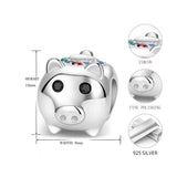Colorful Zircon Pig Charms 925 Silver Bracelet for Women