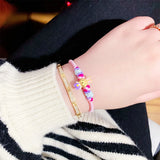 Little Rabbit 18K Yellow Nano Aquamarine Bracelets for Women