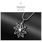 Sun Light Bead Chain Necklace Titanium Steel Jewelry Party