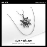 Sun Light Bead Chain Necklace Titanium Steel Jewelry Party