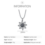 Sun Light Bead Chain Necklace Titanium Steel Jewelry Party