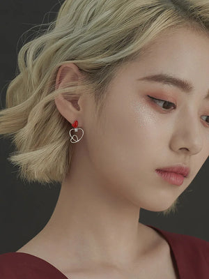 925 Silver Love Earrings for Women