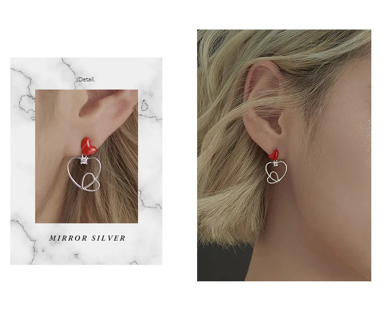 925 Silver Love Earrings for Women