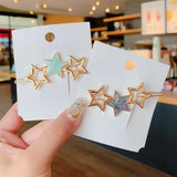 Geometric Metal Hairpin Star Clip for Bangs