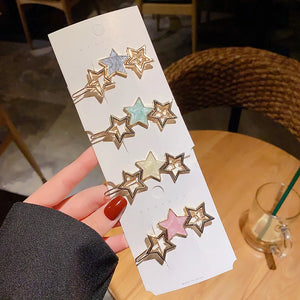 Geometric Metal Hairpin Star Clip for Bangs