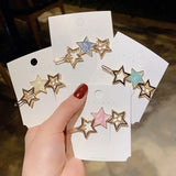 Geometric Metal Hairpin Star Clip for Bangs