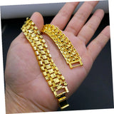 17mm Gold-plated Bracelet Men's Wide Face Tank Bracelet
