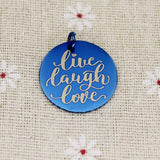 Live Laugh Love Inspirational Charm Pendant