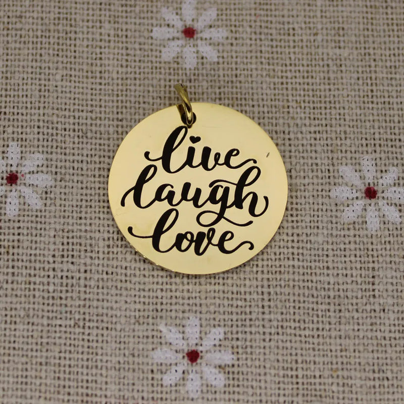 Live Laugh Love Inspirational Charm Pendant