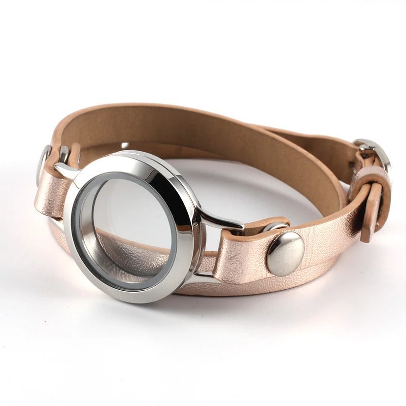 Memory Bracelet Locket Stone Storage 25mm Magnetic Glass Wristband