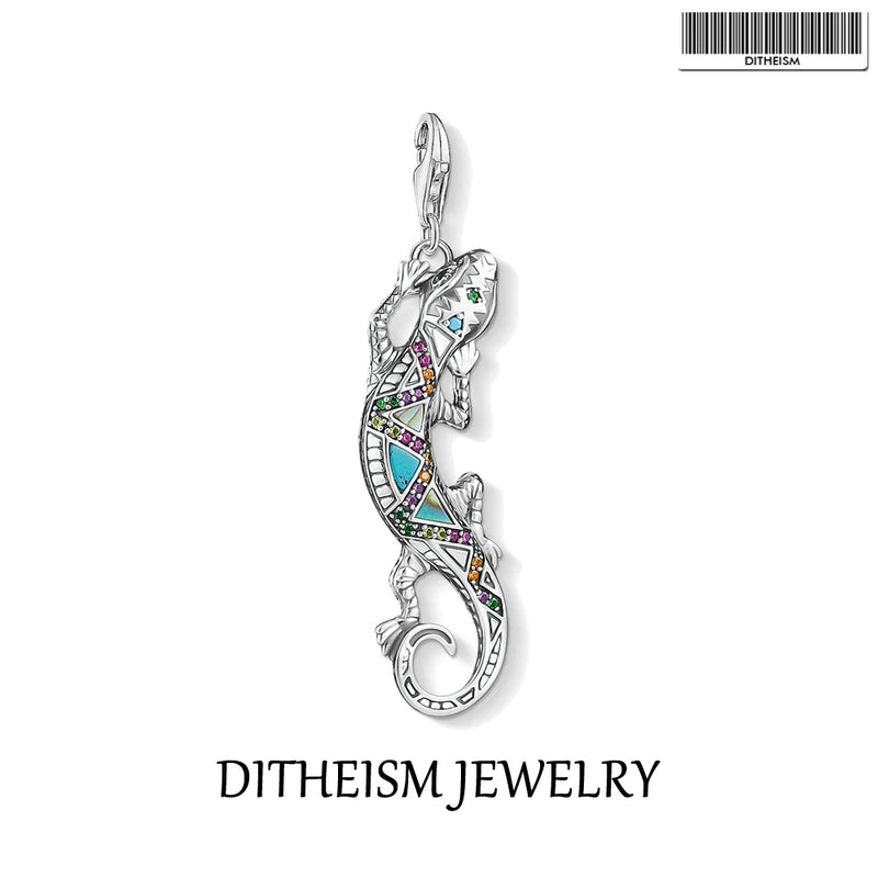 925 Sterling Silver Lizard Charms Pendant for Bracelet & Necklace