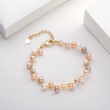 14K Pearl Charm Bracelet for Women Jewelry