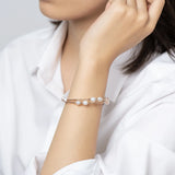 14K Filled Bilayer Bracelet Freshwater Pearls Twisted Bangle