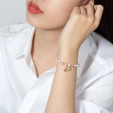14K Filled Freshwater Pearl Elephant Charm Bracelet