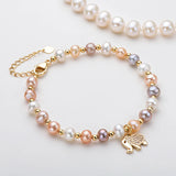 14K Filled Bracelet Natural Freshwater Pearl Elephant Charm Women Gift
