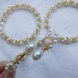 14K Filled Pearl Bracelet 6-6.5mm Natural Freshwater Twisted Bangle
