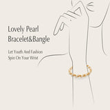 14K Filled Pearl Bracelet 6-6.5mm Natural Freshwater Twisted Bangle