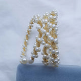 14K Filled Pearl Twisted Bracelet 6-6.5mm Women's Bangle