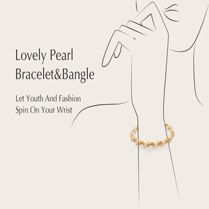 14K Filled Pearl Twisted Bracelet 6-6.5mm Women's Bangle