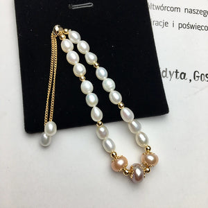 14K Filled Pearl Charm Bracelet Women Adjustable Anniversary Jewelry