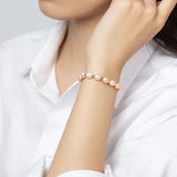 14K Filled Twisted Pearls Bracelet Bangle Women Jewelry