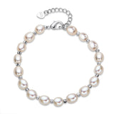 14K Filled Twisted Pearls Bracelet Bangle Women Jewelry